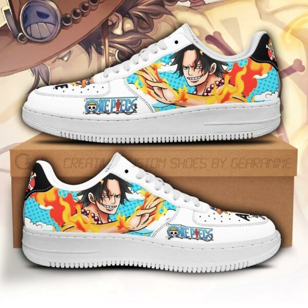 Ace Sneakers Custom One Piece Anime Shoes Fan PT04 1