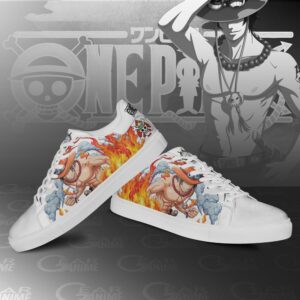 Portgas D Ace Skate Shoes One Piece Custom Anime Shoes 6