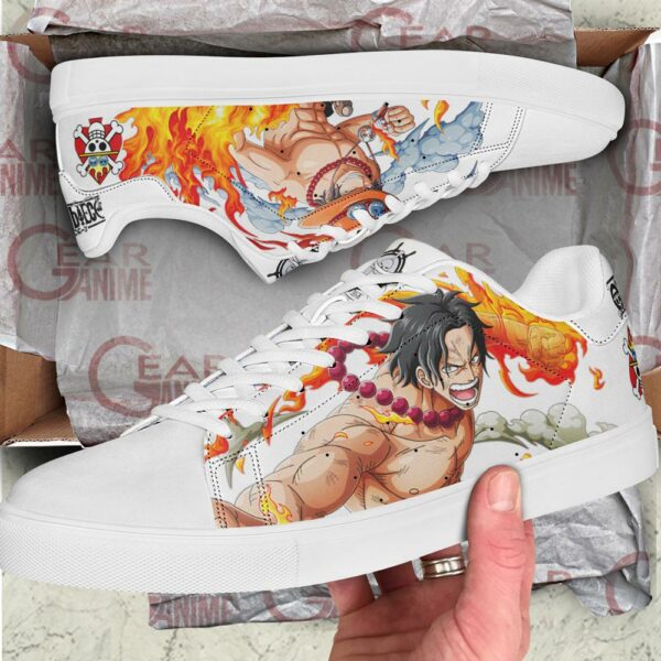 Portgas D Ace Skate Shoes One Piece Custom Anime Shoes 2