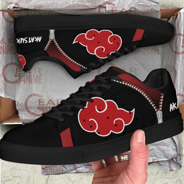 Akatsuki Cloud Skate Shoes Black Naruto Anime Custom Shoes PN09 2