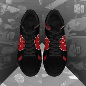 Akatsuki Cloud Skate Shoes Black Naruto Anime Custom Shoes PN09 6