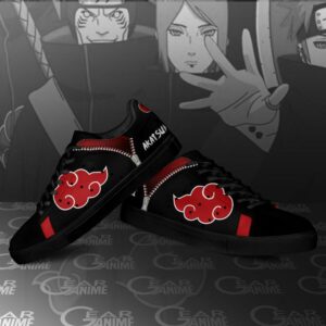 Akatsuki Cloud Skate Shoes Black Naruto Anime Custom Shoes PN09 7