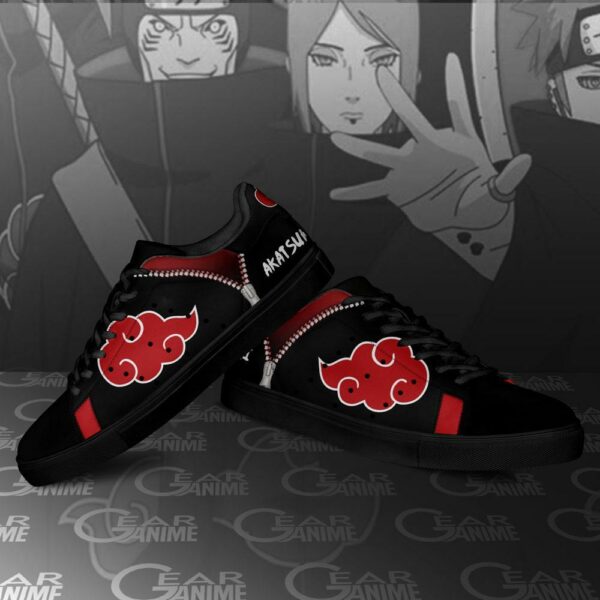 Akatsuki Cloud Skate Shoes Black Naruto Anime Custom Shoes PN09 4