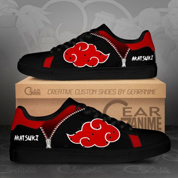 Akatsuki Cloud Skate Shoes Black Naruto Anime Custom Shoes PN09 1