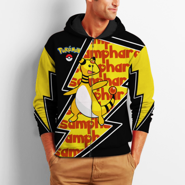 Ampharos Zip Hoodie Costume Pokemon Shirt Fan Gift Idea VA06 2