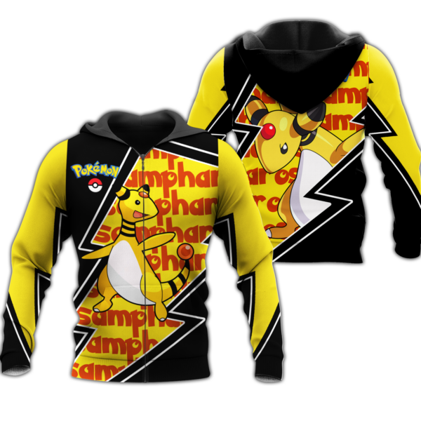 Ampharos Zip Hoodie Costume Pokemon Shirt Fan Gift Idea VA06 1