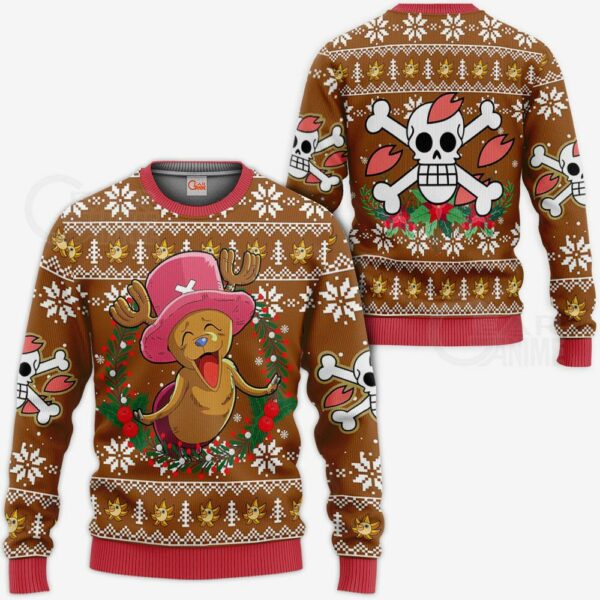 Happy Chopper Ugly Christmas Sweater One Piece Anime Xmas Gift VA10 1