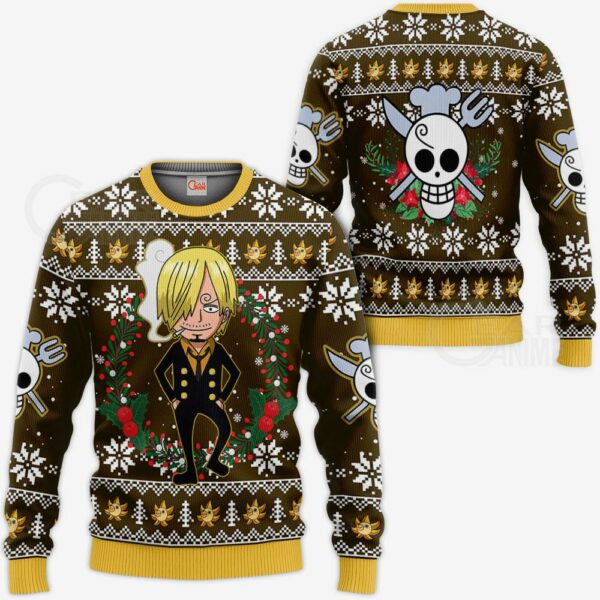 Sanji Ugly Christmas Sweater One Piece Anime Xmas Gift VA10 1