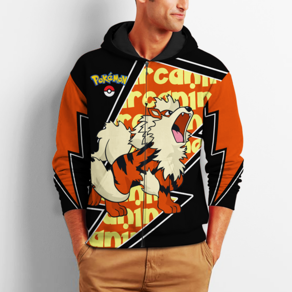 Arcanine Zip Hoodie Costume Pokemon Shirt Fan Gift Idea VA06 2