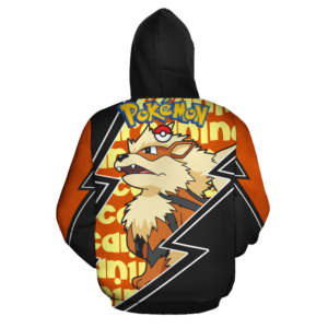 Arcanine Zip Hoodie Costume Pokemon Shirt Fan Gift Idea VA06 6