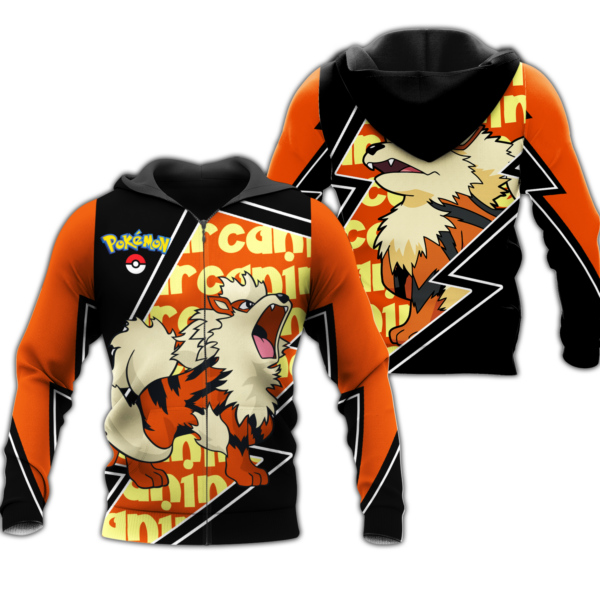 Arcanine Zip Hoodie Costume Pokemon Shirt Fan Gift Idea VA06 1