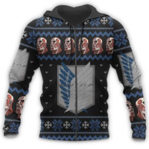 Attack On Titan Shirt Scout Ugly Christmas Sweater Jacket Costume 13