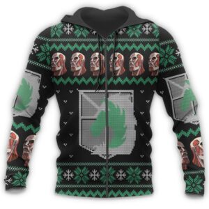 Attack On Titan Ugly Christmas Sweater Military Badged Police Xmas Gift Custom Clothes 12