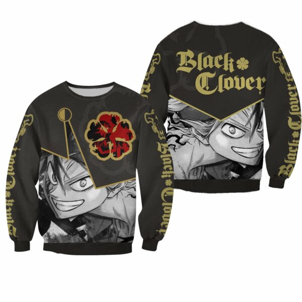 Black Clover Asta Shirt Five Clover Leaf Symbol Anime Hoodie Sweater 2