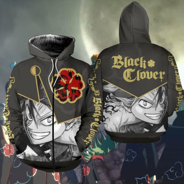 Black Clover Asta Shirt Five Clover Leaf Symbol Anime Hoodie Sweater 1