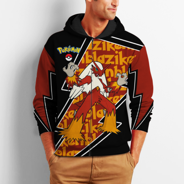 Blaziken Zip Hoodie Costume Pokemon Shirt Fan Gift Idea VA06 2