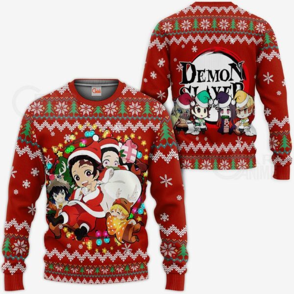 Demon Slayer Ugly Christmas Sweater Kimetsu No Yaiba Xmas Gift VA10 1