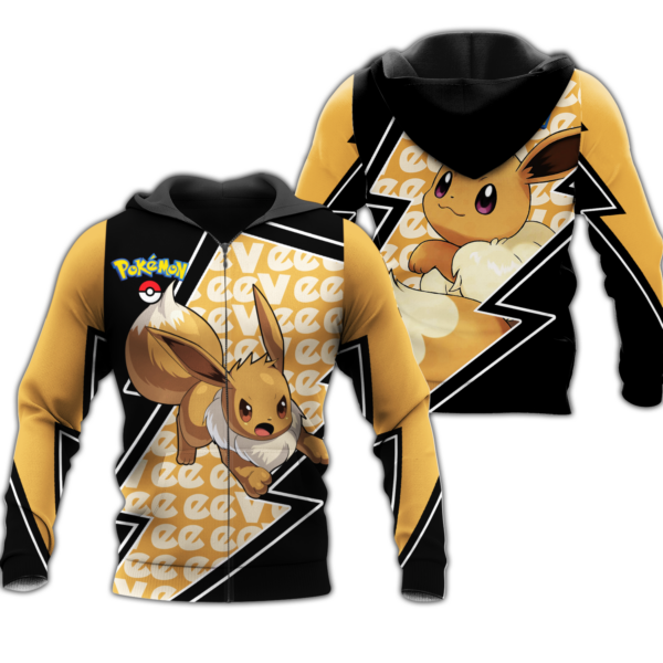 Eevee Zip Hoodie Costume Pokemon Shirt Fan Gift Idea VA06 1