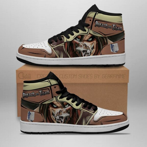 Eren Jeager And Titan Sneakers Attack On Titan Anime Sneakers 1