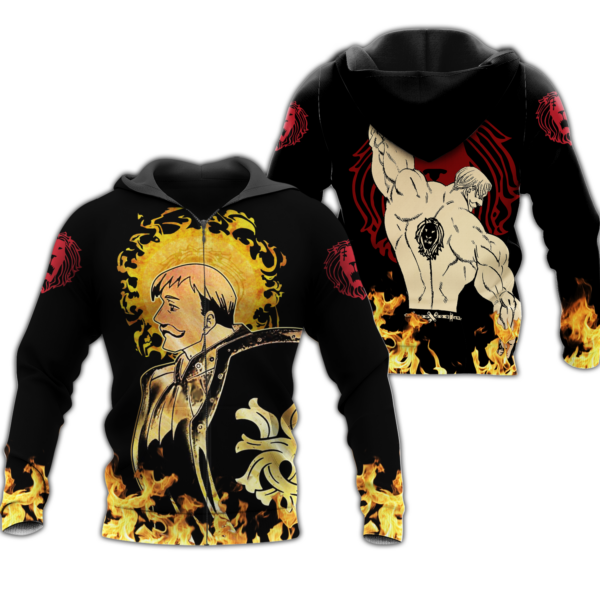 Escanor Zip Hoodie Seven Deadly Sins Anime Costume Shirt 1