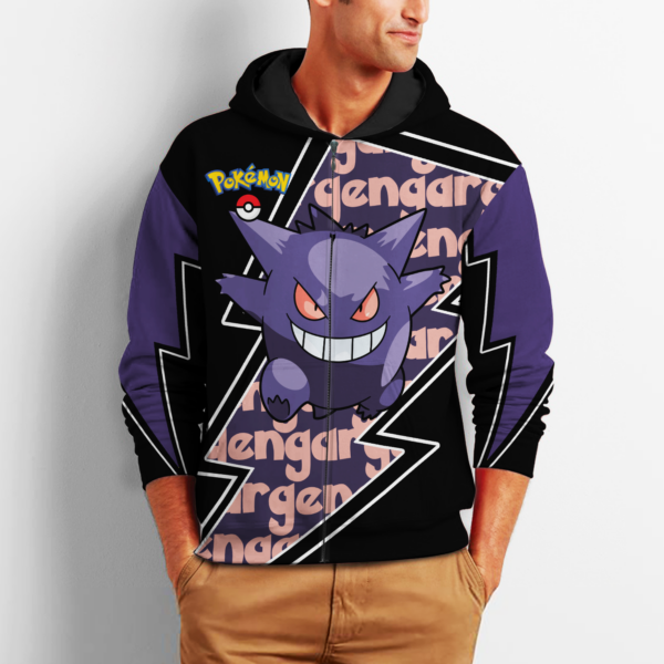 Gengar Zip Hoodie Costume Pokemon Shirt Fan Gift Idea VA06 2