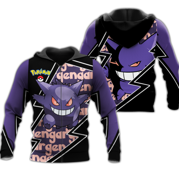 Gengar Zip Hoodie Costume Pokemon Shirt Fan Gift Idea VA06 1