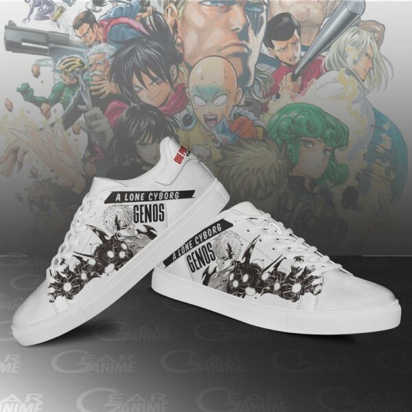 Genos Skate Shoes One Punch Man Custom Anime Shoes PN11 3