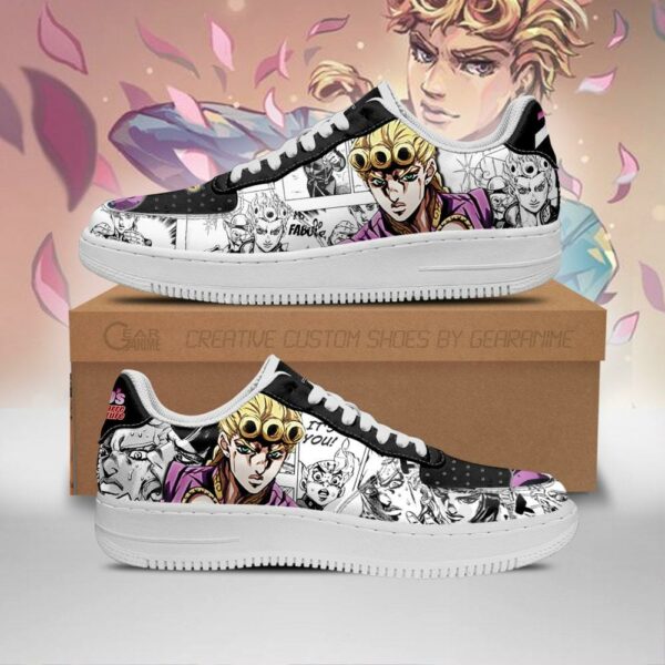 Giorno Giovanna Sneakers Manga Style JoJo's Anime Shoes Fan Gift PT06 1