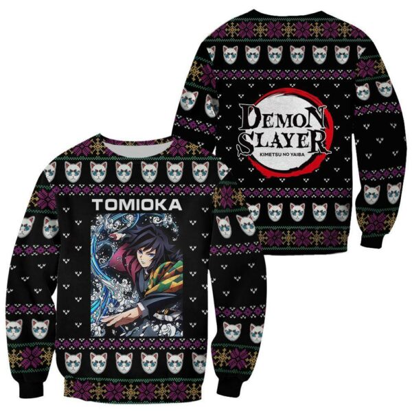 Giyu Tomioka Ugly Christmas Sweater Demon Slayer Anime Xmas Gift Custom Clothes 1