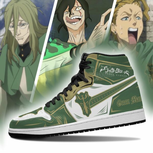 Green Mantis Magic Knight Sneakers Black Clover Sneakers Anime 3