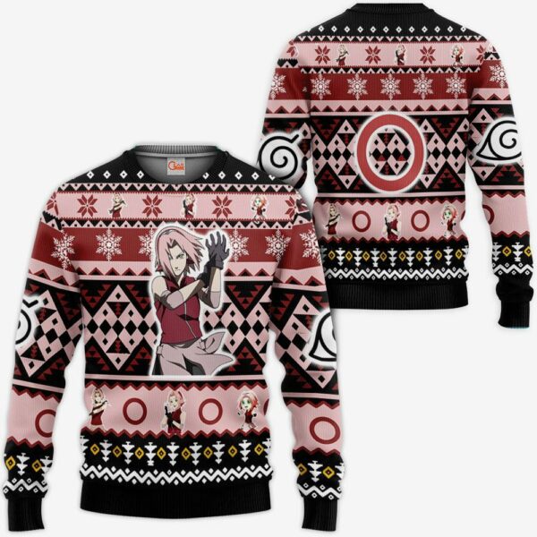 Haruno Sakura Ugly Christmas Sweater Custom Naruto Xmas Gifts Idea 1