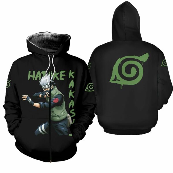 Hatake Kakashi Shirt Konoha Symbol Naruto Anime Hoodie Sweater 1