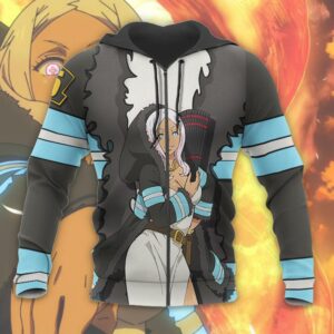 Hibana Fire Force Hoodie Shirt Anime Uniform Sweater Jacket 15