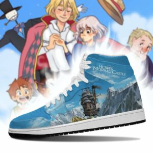 Howl's Moving Castle Sneakers High Top Anime Leather Shoes 6