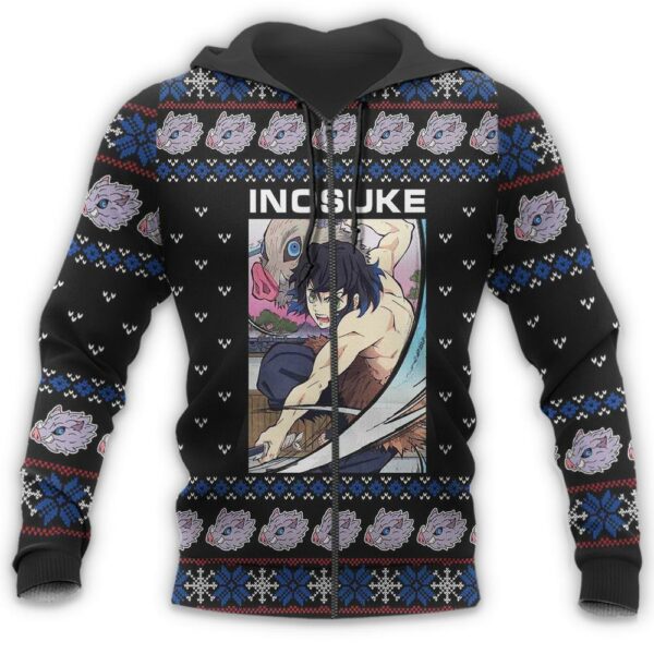 Inosuke Ugly Christmas Sweater Demon Slayer Anime Xmas Gift Custom Clothes 7