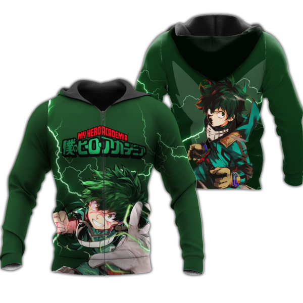 Izuku Midoriya Deku Zip Hoodie My Hero Academia Anime Shirt Fan Gift HA06 1