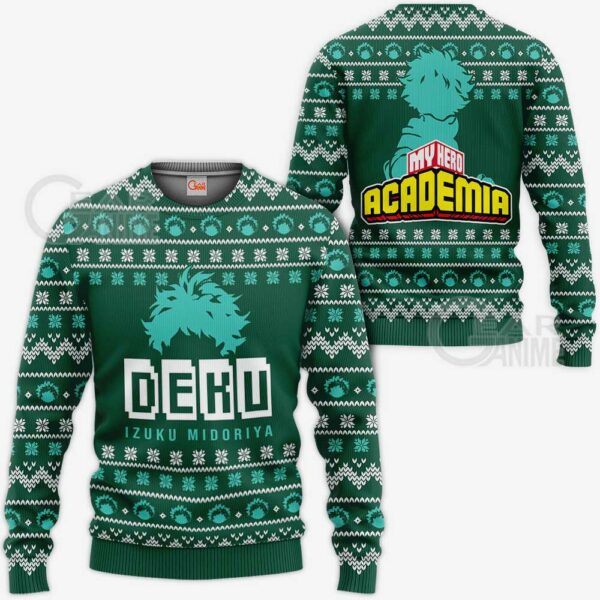 Izuku Midoriya Ugly Christmas Sweater Deku My Hero Academia Xmas Shirt 1