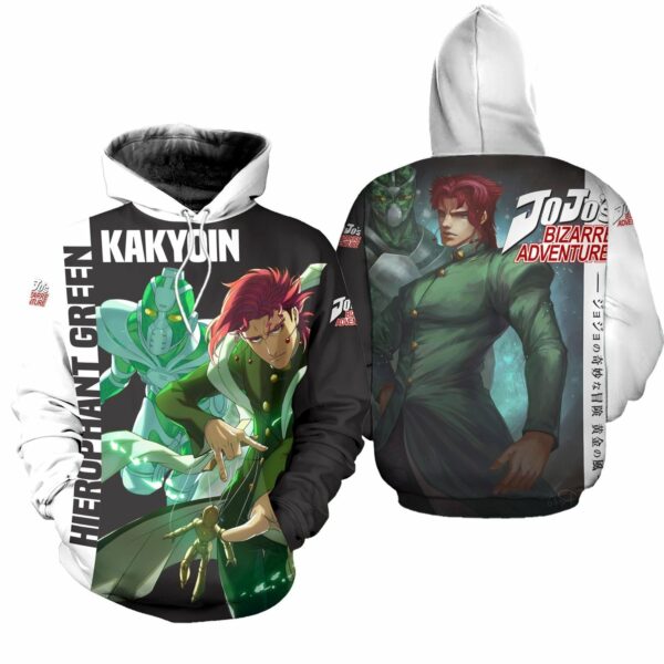 Kakyoin Hierophant Green Shirt JoJo Anime Hoodie Sweater 3