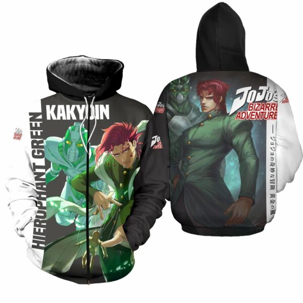 Kakyoin Hierophant Green Shirt JoJo Anime Hoodie Sweater 1