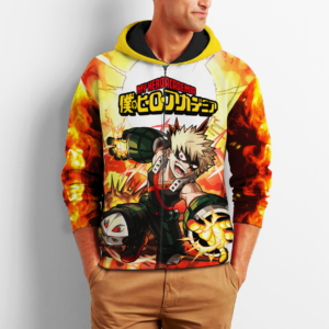 Katsuki Bakugou Zip Hoodie My Hero Academia Anime Shirt Fan Gift HA06 6