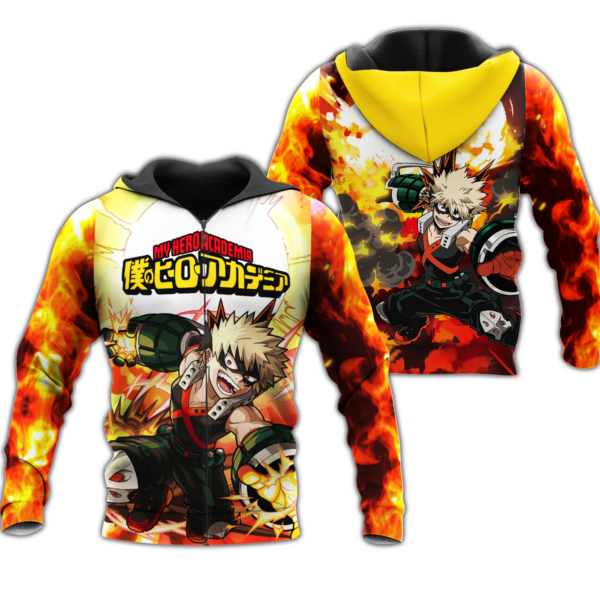 Katsuki Bakugou Zip Hoodie My Hero Academia Anime Shirt Fan Gift HA06 1