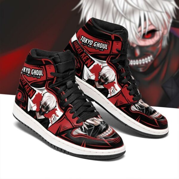 Ken Kaneki Sneakers Tokyo Ghoul Anime High Top Shoes Custom 2