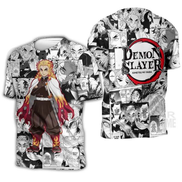 Demon Slayer Rengoku Hoodie Anime Mix Manga KNY Shirt 3