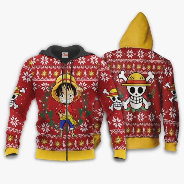 Luffy Ugly Christmas Sweater One Piece Anime Xmas Shirt VA10 2