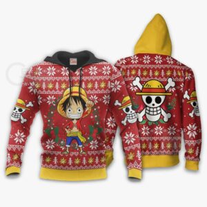 Luffy Ugly Christmas Sweater One Piece Anime Xmas Shirt VA10 7