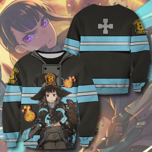 Maki Oze Fire Force Hoodie Shirt Anime Uniform Sweater Jacket 2