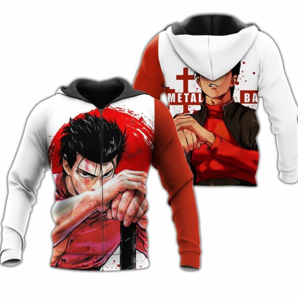 Metal Bat Zip Hoodie One Punch Man Anime Costume Shirt Fan Gift VA06 1