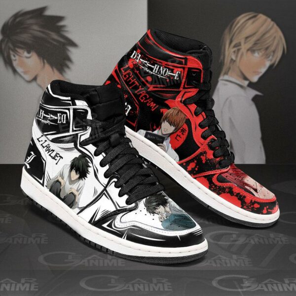 Light Yagami and L Lawliet Sneakers Custom Death Note Anime Shoes 2