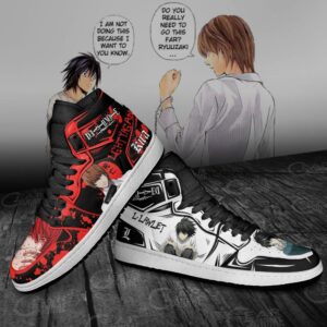 Light Yagami and L Lawliet Sneakers Custom Death Note Anime Shoes 7