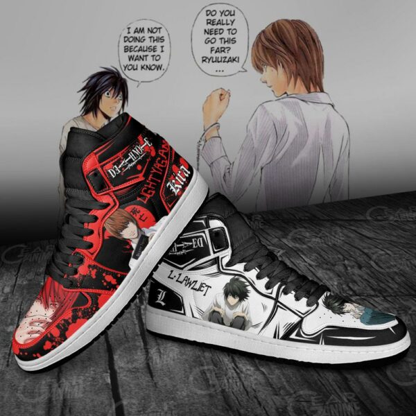 Light Yagami and L Lawliet Sneakers Custom Death Note Anime Shoes 4